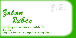 zalan rubes business card